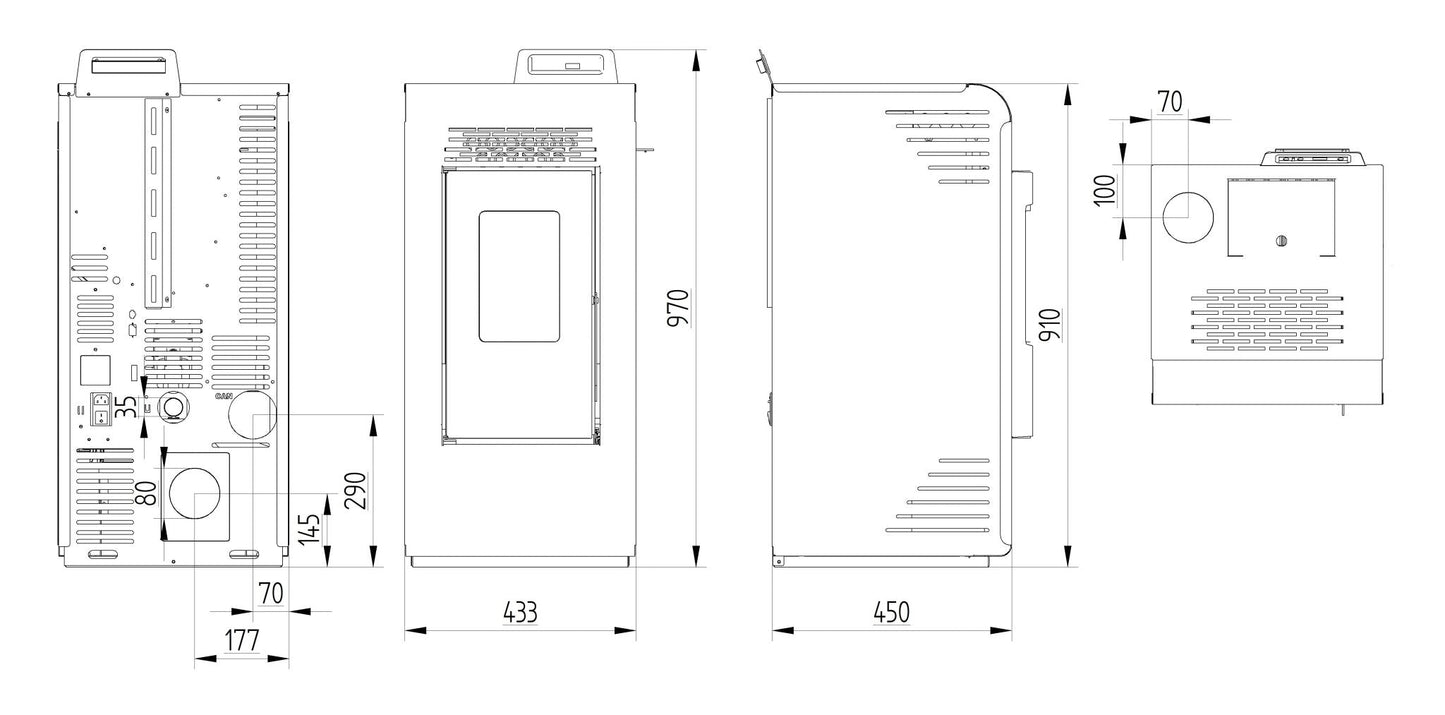 ALIDA 9 STAGNA 8,74 Kw + Accessori - Stufe Italiane